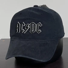 NEW! AC/DC Logo Hat Cap ADULT Adjustable Black 100% Cotton 2025 Band Licensed