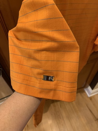 Camisa polo de golf Tiger Woods Collection Nike Fit naranja seco a rayas para hombre XL - Imagen 6 de 7
