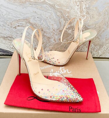 Christian Louboutin SpikaQueen Crystal Strass Transparent Pump