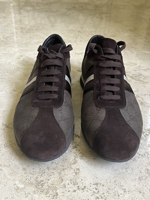 GUCCI Brown GG Canvas And Suede Low Top Sneakers Size GUCCI  display picture 1