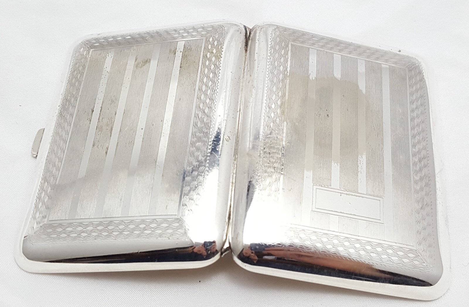 Vintage Silver Plate EAM USA Made Cigarette & Card Holder Box No Monogram