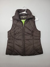 Kenneth Cole Reaction Vest Womens Small Brown Full Zip Puffer Coat Pockets