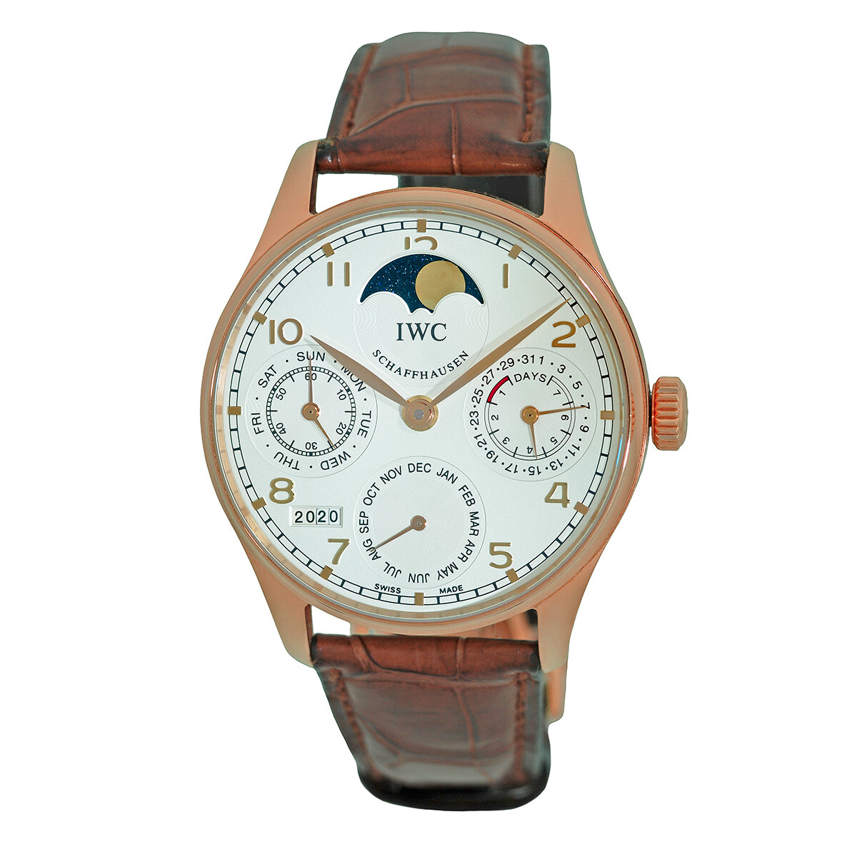 IWC 18K Rose Gold 42mm Portuguese Perpetual Calendar IW5022-13 Box Warranty