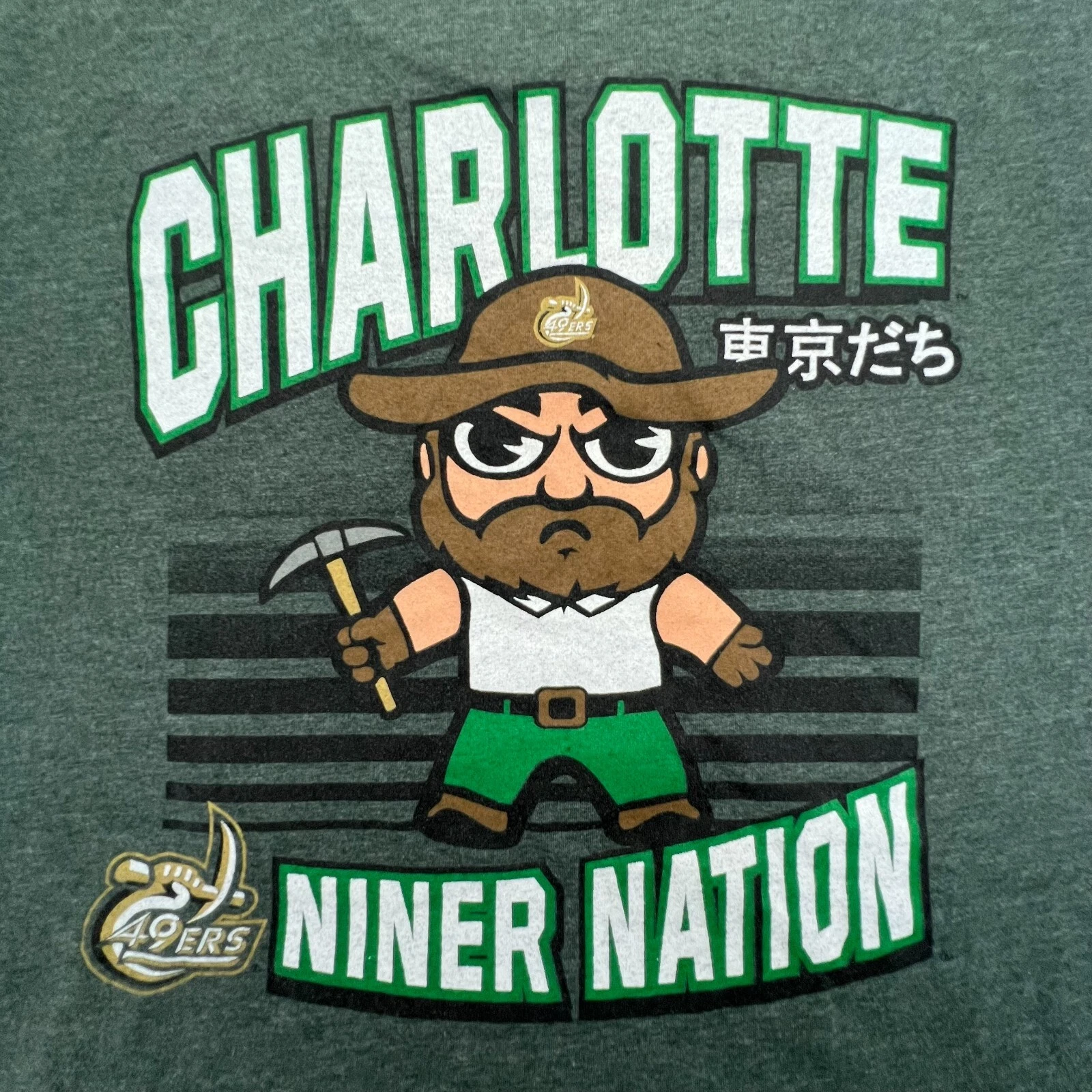 Charlotte 49ers Niner Nation T-Shirt Mens Mens L Green Long Sleeve The Victory T