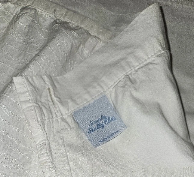 Cortina de ducha Simply Shabby Chic algodón blanco 2010 cenefa bordada usada en excelente estado Foto 3 de 4