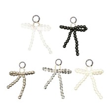 Keyring Decoration Pearl Beaded Bowknot Charm Keychains Sweet Cool Pendant