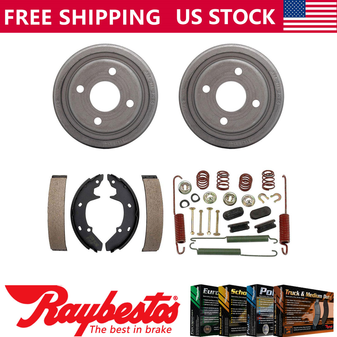 Rear Kit Brake Drums & Brake Shoes Hardware Kit For 1983 Mercury LN7