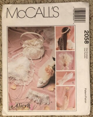 McCall's Crafts 2058 Vintage 12 Different Bridal Accessories Sewing Pattern