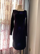 Elie Tahari for Design Nation Women Dress Knit Black Blue Size M Excellent