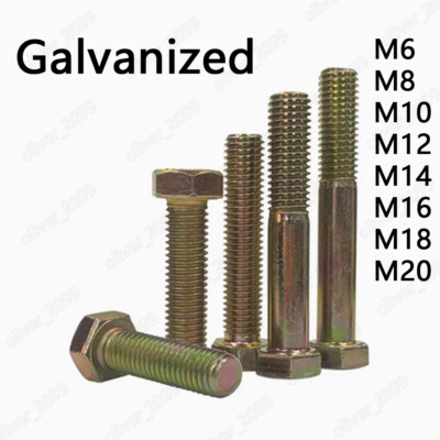 Color Zinc 8.8 Steel Hex Head Bolts M6 M8 M10 M12 M14 M16 M18 M20