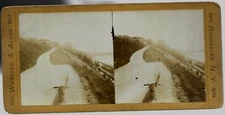 Vintage Webster & Albee Rochester NY Stereoview Road By River