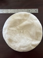Vintage Basque Beret Winter White De Luxe 100 Wool Made In Czech Republic