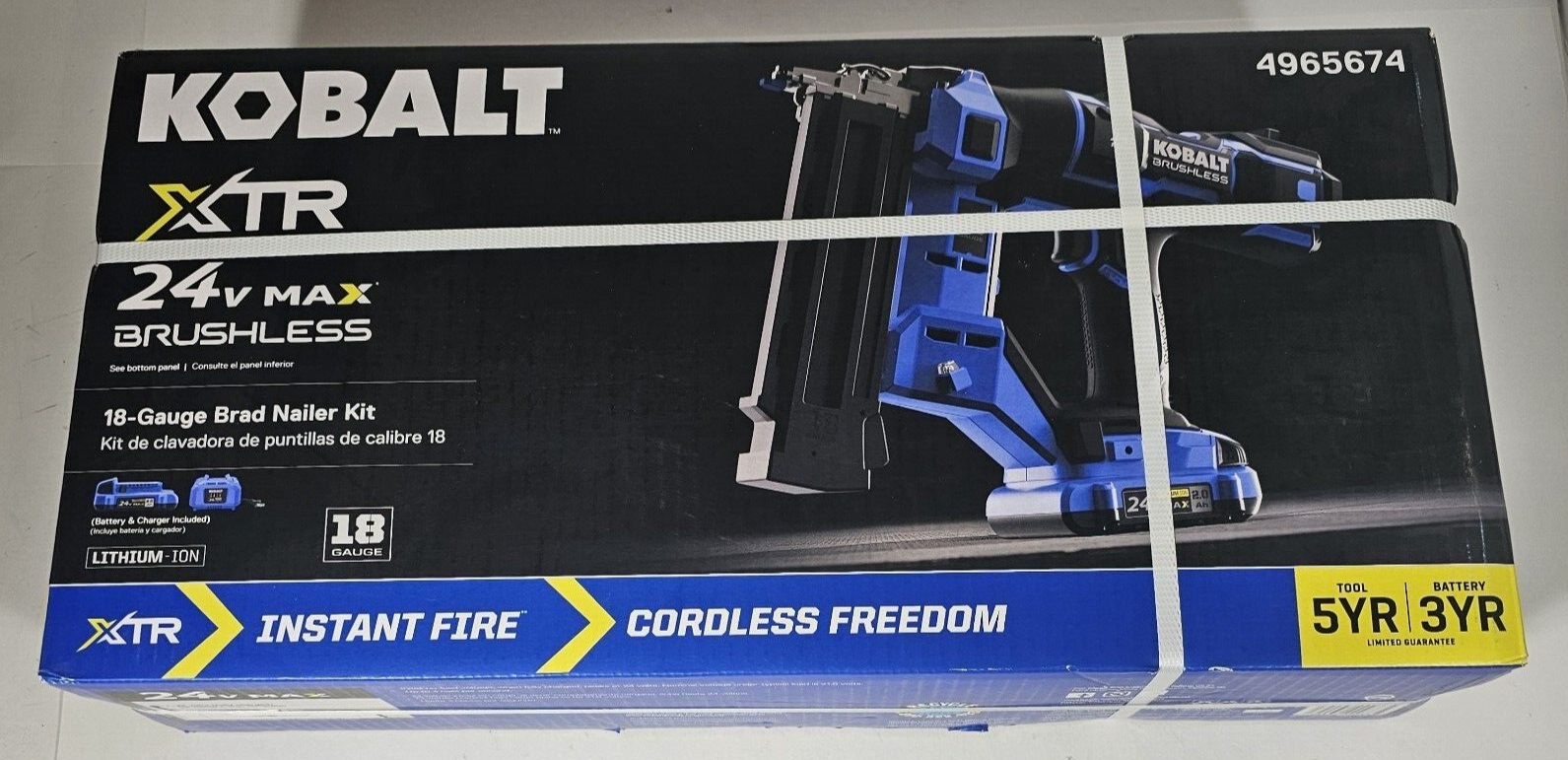 Kobalt XTR 2.125in 18Gauge Cordless Brad Nailer Kit Battery & Charger
