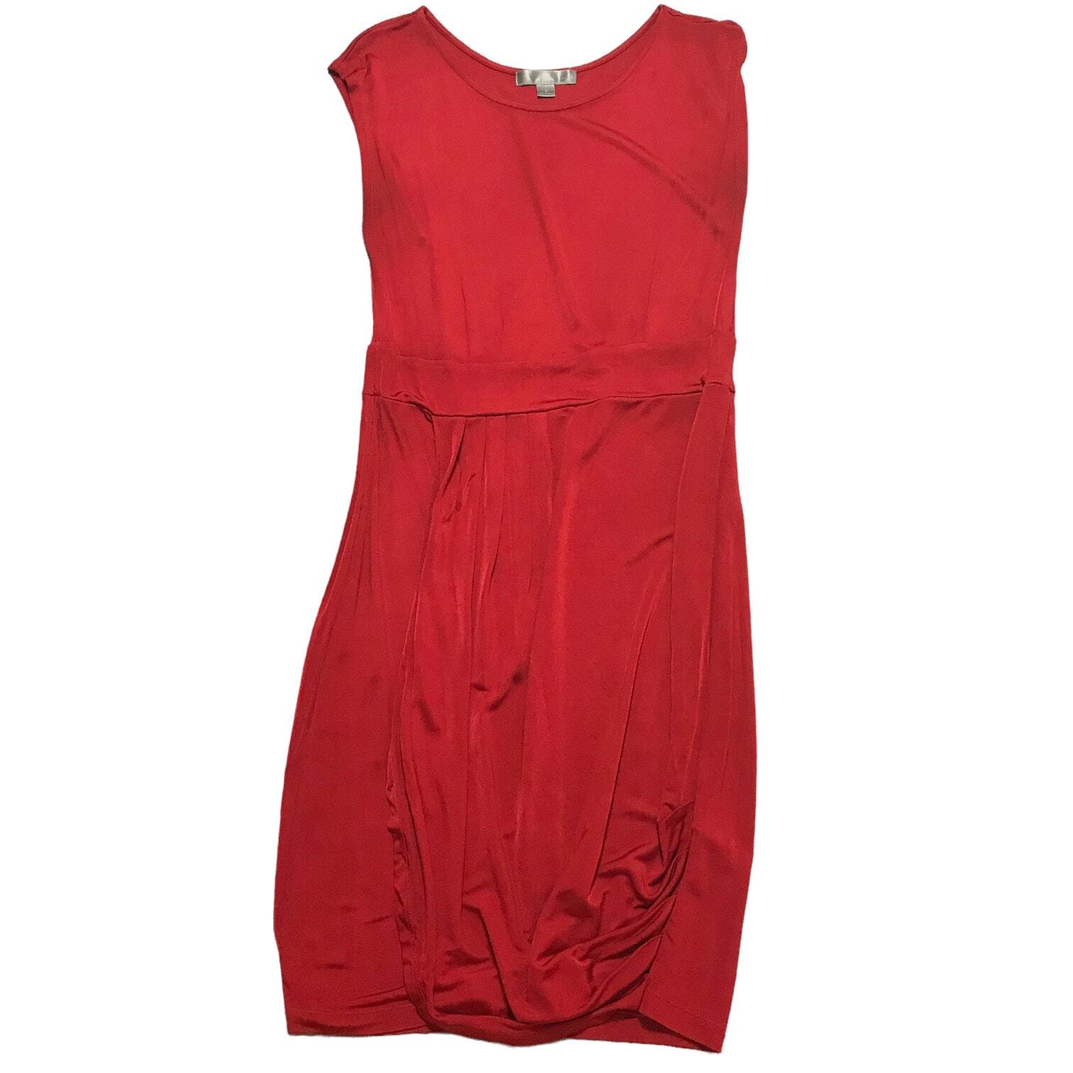 Forever 21 Mini Dress Red Draping Silky Sleeveless Defined Waist Womens Large