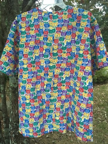 BARCO CATS KITTENS Colorful Laurel Burch Veternarian Womens Scrubs Top Size M ~ - Picture 3 of 3