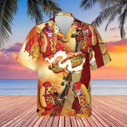 Are You Looking At My Wiener Funny Hot Dog Unisex Hawaiian Shirt Full