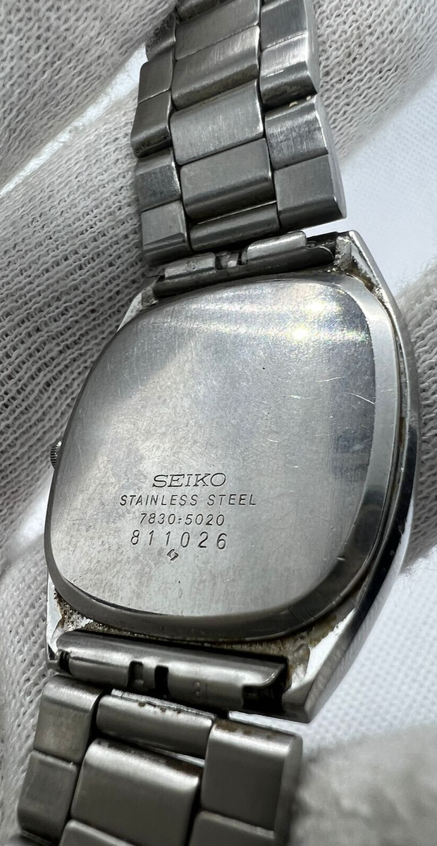 Vintage Seiko Quartz Wrist Watch 7830 5020. Size 33 mm