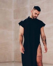 Kaftan Dress in Black color/Black Dress Formal/Nightgown Dress/Loose Fitting Men