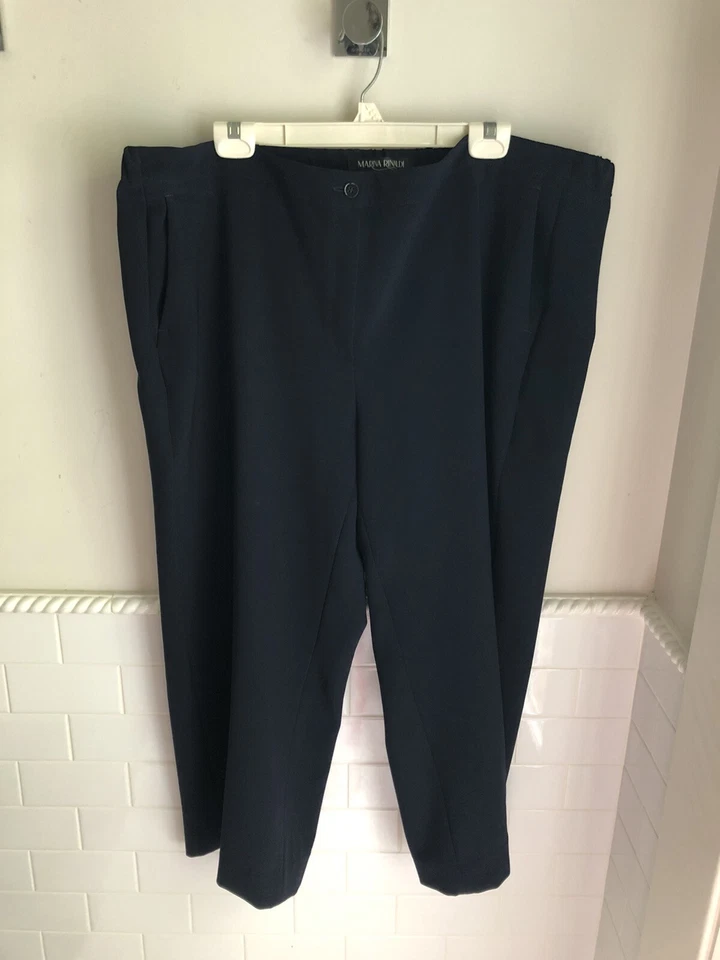 Pantalones Marina Rinaldi Azul Hasta el Tobillo Cremallera Frontal Mezcla de Poli Elastano Talla Grande 22 Foto 2 de 4