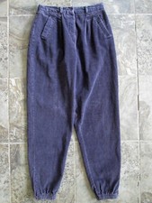 VTG Paradox Corduroy Pants 27x29 Mom Blue High Waist Pleated Tapered Zipper Cuff