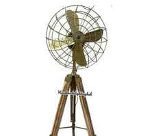 Ventilador de piso de pedestal oscilante náutico trípode de teca ventilador de piso giratorio industrial