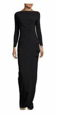 NWT Chiara Boni La Petite Robe Cassandre Ruched Boatneck Gown Black 2