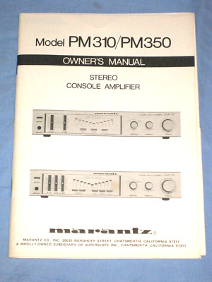 Bedienungsanleitung MARANTZ Model PM310/PM350 Stereo Konsolenverstärker (U4)