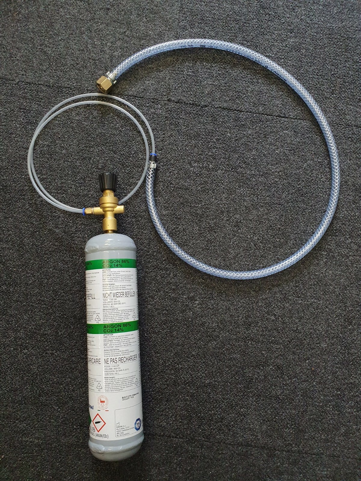 Hobby Mini MIG Gas Conversion Kit Welding Regulator 4mm Hose & Cylinder