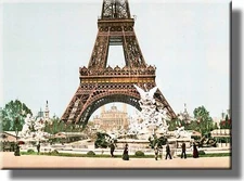 Vintage Eiffel Tower Picture on Stretched Canvas, Wall Art Décor, Ready to Hang!
