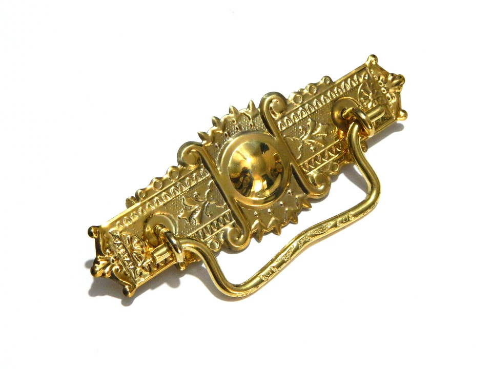 Mueble victoriano Eastlake cajón tocador tocador latón brillante Foto 2 de 4