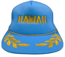 vtg 80s HAWAII SCRAMBLED EGGS BRAIDED TRUCKER SNAPBACK HAT beach surf tourist