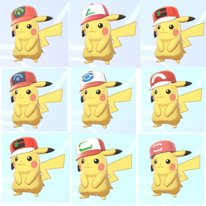 Pokemon Sword/Shield 6IV ALL PIKACHU Hat Forms (Hoenn/Sinnoh/Unova