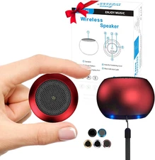 2 Mini Speakers, 3W Portable Small Speaker with Strap, Water Resistant, Wireless