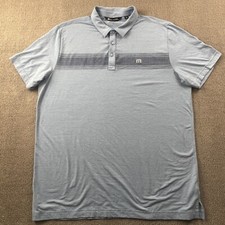 Travis Mathew Polo Shirt Extra Large Blue Short Sleeve Golfing Casual Mens