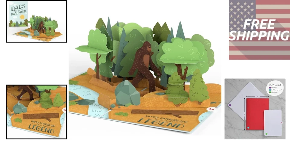 Tarjeta emergente Celebra a papá con una leyenda mágica Bigfoot este día del padre Foto 2 de 4