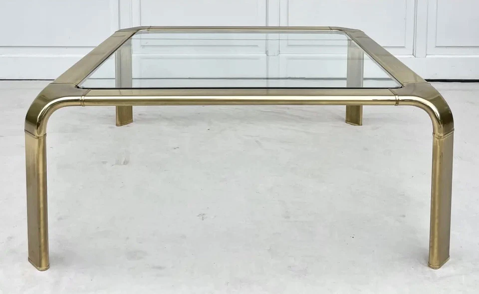 John Widdicomb for Mastercraft Hollywood Regency Brass Cocktail Coffee Table - Image 2 of 4