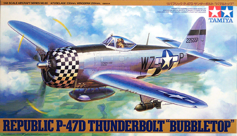 Tamiya 61090 1/48 Aircraft Model Kit USAF Republic P-47D