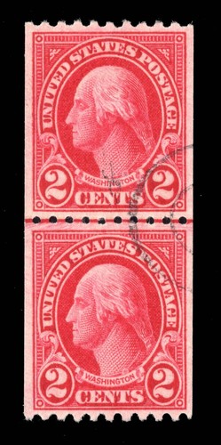 MOMEN: US STAMPS #606a LINE PAIR USED PSE GRADED CERT VF/XF-85 LOT #94742 - 第 1/3 張圖片