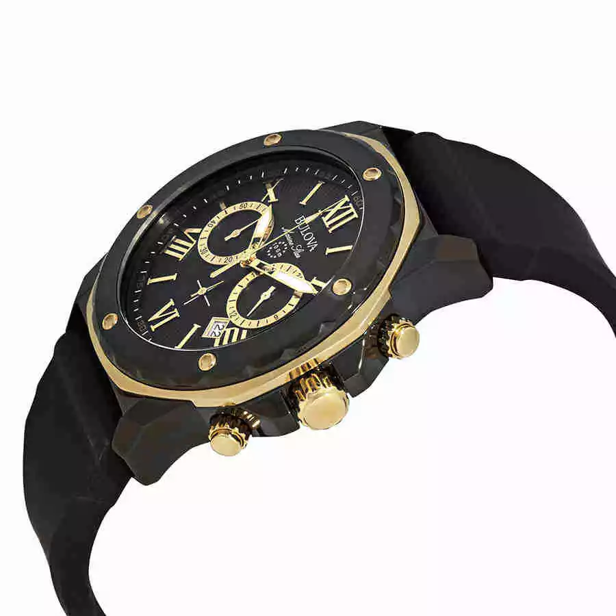 Bulova Marine Star Chronograph Black Dial Men s Watch 98B278