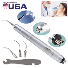 USA Dental Ultrasonic Air Perio Scaler Handpiece Hygienist 4Hole +3 Scaling Tips