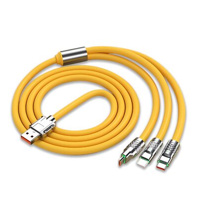 Chubby Thick Cable Multi Charging Cable 3-In-1 Charging Cable with Light USB Cab