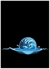 100ct Max Pro MTG Size Image Sleeves ELEMENTAL MEDALLION ICONIC BLUE WATER