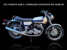1974 Norton 828 cc Commando Roadster Mk 3 NEW Metal Sign: 12x16" & Free Shipping