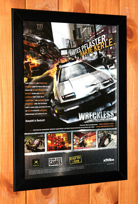 WrecklessThe Yakuza Missions PS2 Xbox Old Werbeblatt Gerahmt Poster / Ad Framed 