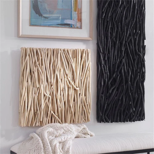 Uttermost Gathered Teak Square Transitional Wood Wall Decor in Natural - Picture 6 of 6