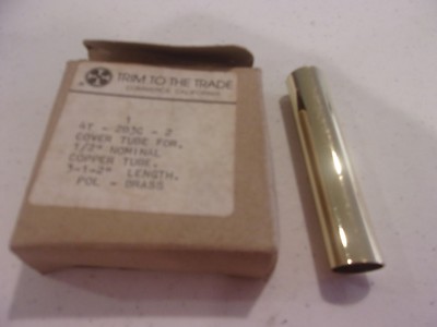 TRIM TO THE TRADE # 4T-283C-2 POLISHED BRASS COVER TUBE 1/2 NOMINAL COPPER TUBE 