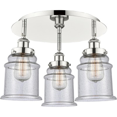 Innovations Lighting 916-3C-PN-G184 Canton Flush Mount Polished Nickel