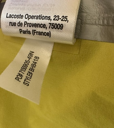 BNWT LACOSTE Motion 3-in-1 Detachable Vest Raincoat Yellow 52 M/L PTP 22” - Picture 11 of 23