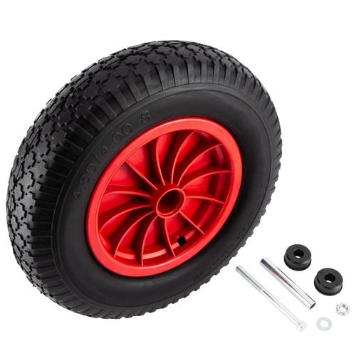 Schubkarrenrad Vollgummi Ersatzrad PU Luft Gartenkarre Achse Felge 4.80/4.00-8 - Bild 10 von 20