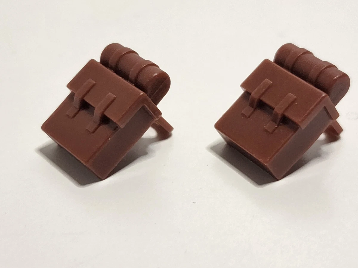 LEGO Minifigure Backpack Non Opening 2524 Reddish Brown Lot of 2